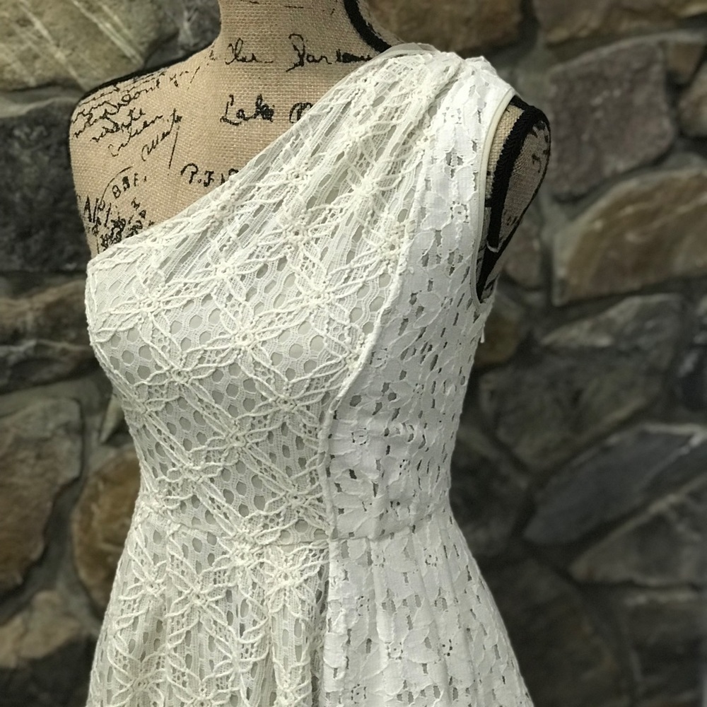 RACHEL Rachel Roy two-tone lace cream dress 2 womens - Picture 4 of 8